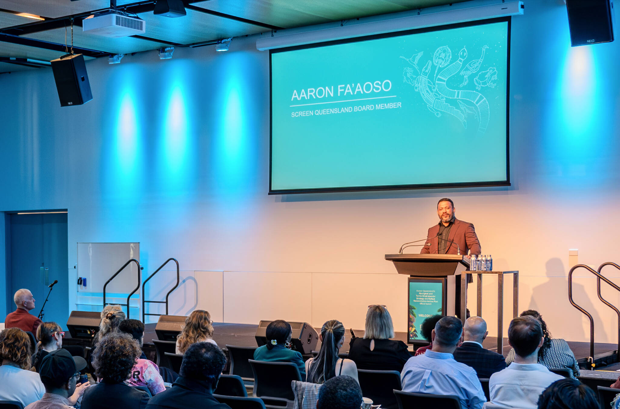 Aaron Fa'Aoso at Screen Queensland's RAP and First Nations strategy launch