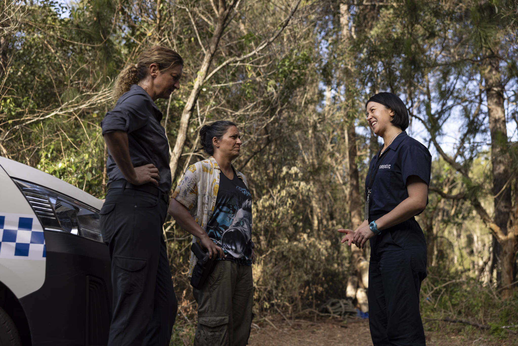 DEADLOCH_S2_Ep2_Dulcie (Kate Box) Eddie (Madeleine Sami) and Abby (Nina Oyama)-photo credit Sarah Enticknap-00407