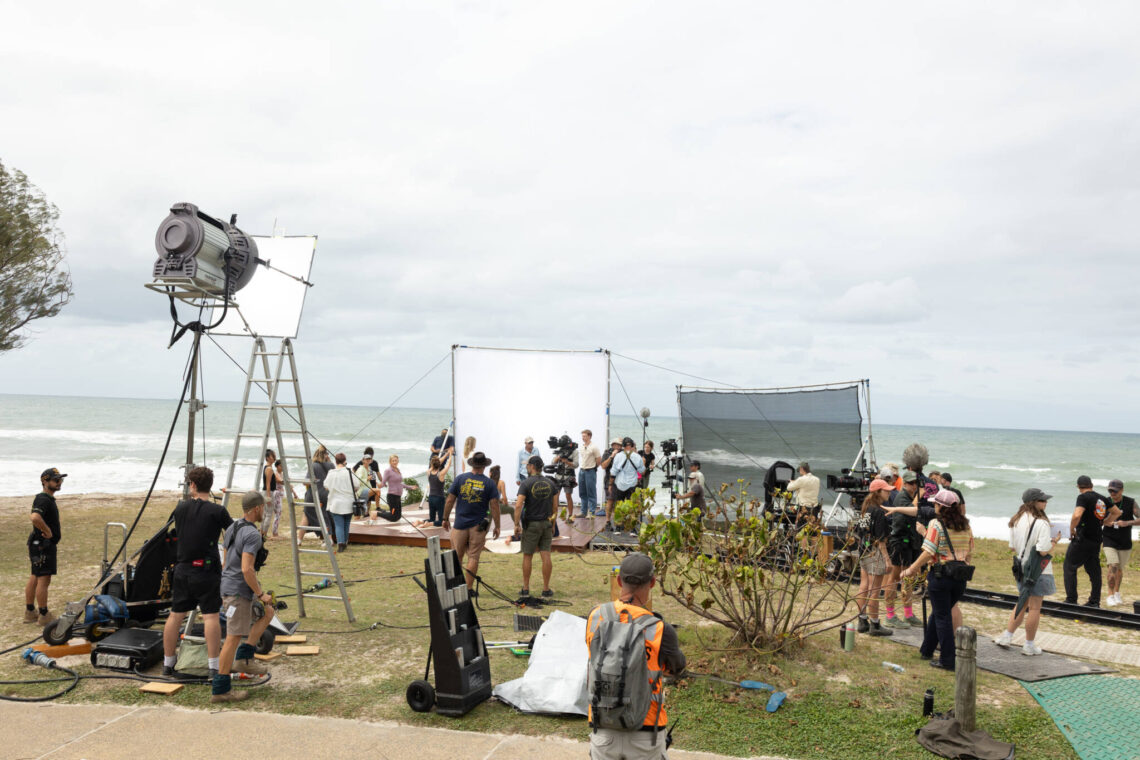 Still photography on the set of Spa Weekend