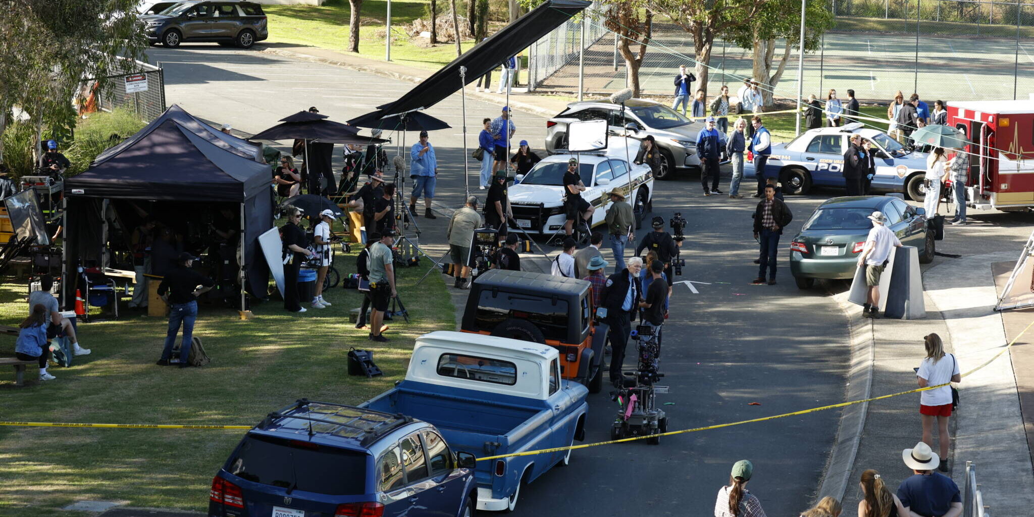 Good Cop/Bad Cop filming on location (image courtesy of Jungle Entertainment)